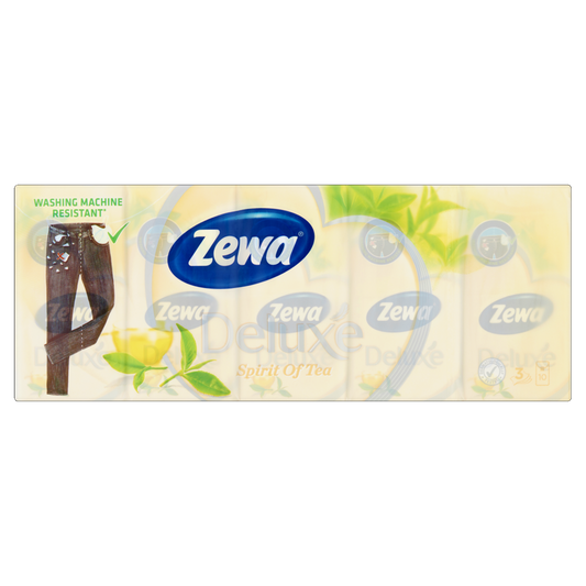 Papírzsebkendő 3 rétegű 10 x 10 db/csomag Zewa Deluxe Spirit of Tea kép