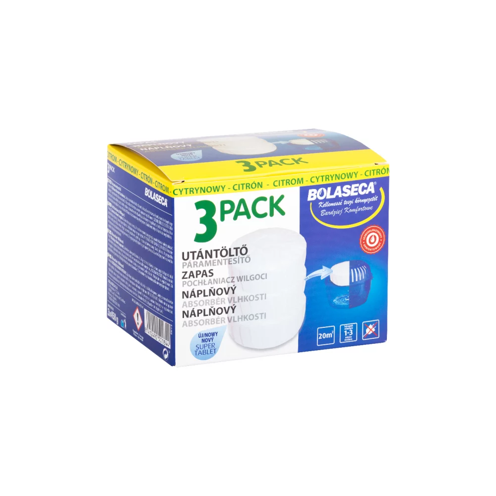 Páramentesítő utántöltő tabletta 3 x 450 g Bolaseca citrom kép