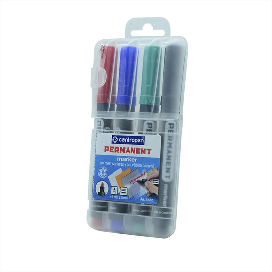 Alkoholos marker készlet, 2,5mm, kerek hegyű, Centropen 8566, 4 klf. szín kép