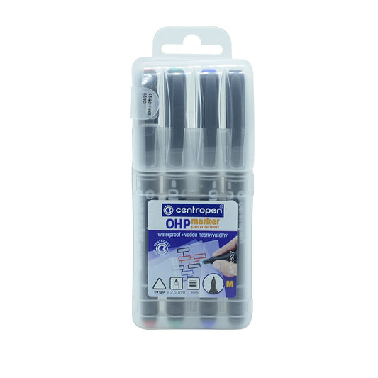 Alkoholos marker készlet, 1mm, M OHP Centropen 2637, 4 klf. szín kép