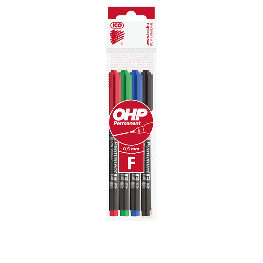 Alkoholos marker készlet, F, OHP Ico, 4 klf.szín kép