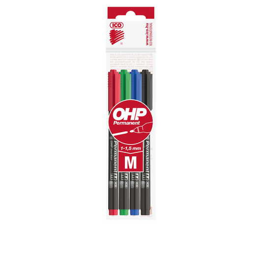 Alkoholos marker készlet, M, OHP Ico, 4 klf.szín kép