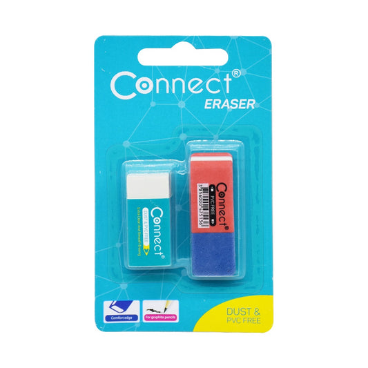 Radír Connect 2 db/blister piros/kék C-36BR, fehér szögletes C-36W kép