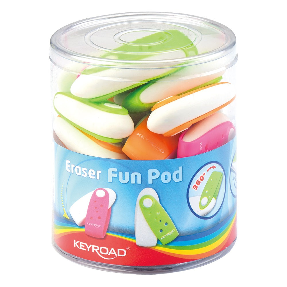 Radír, PVC mentes 24 db/display Keyroad Fun Pod vegyes színek kép