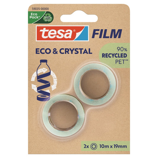 Ragasztószalag 19mmx10m irodai átlátszó újrahasznosított Tesa Eco & Crystal 2db/bliszter kép