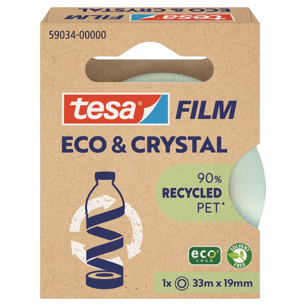 Ragasztószalag 19mmx33m irodai átlátszó újrahasznosított Tesa Eco & Crystal kép