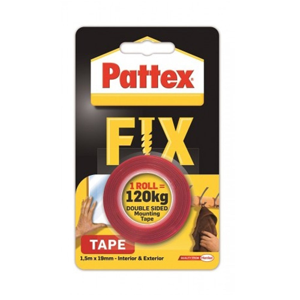 Ragasztószalag kétoldalas, 19mmx1,5 m, Henkel Pattex Fix 120 kg kép