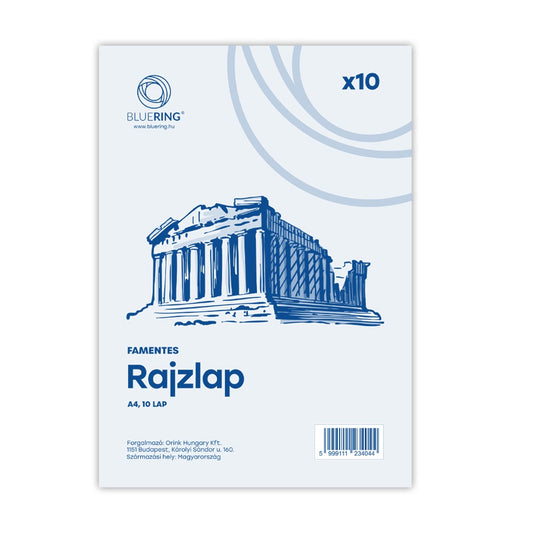 Rajzlap A4, famentes fóliázva Bluering® 10 ív/csomag, kép