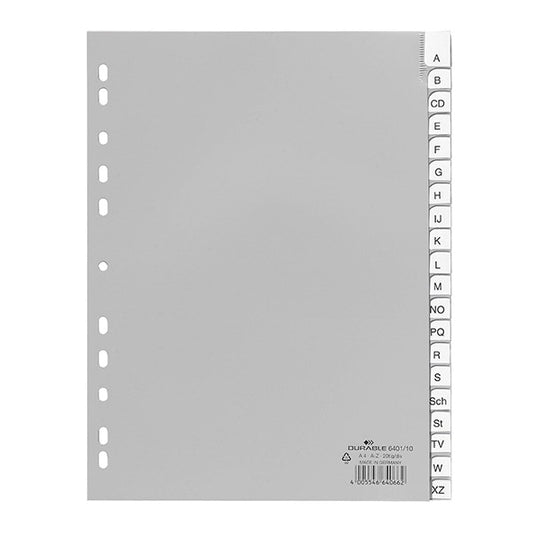 Regiszter DURABLE műanyag A/4 A-Z 20 részes szürke