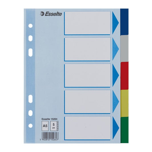 Regiszter ESSELTE A/5 műanyag 5 részes