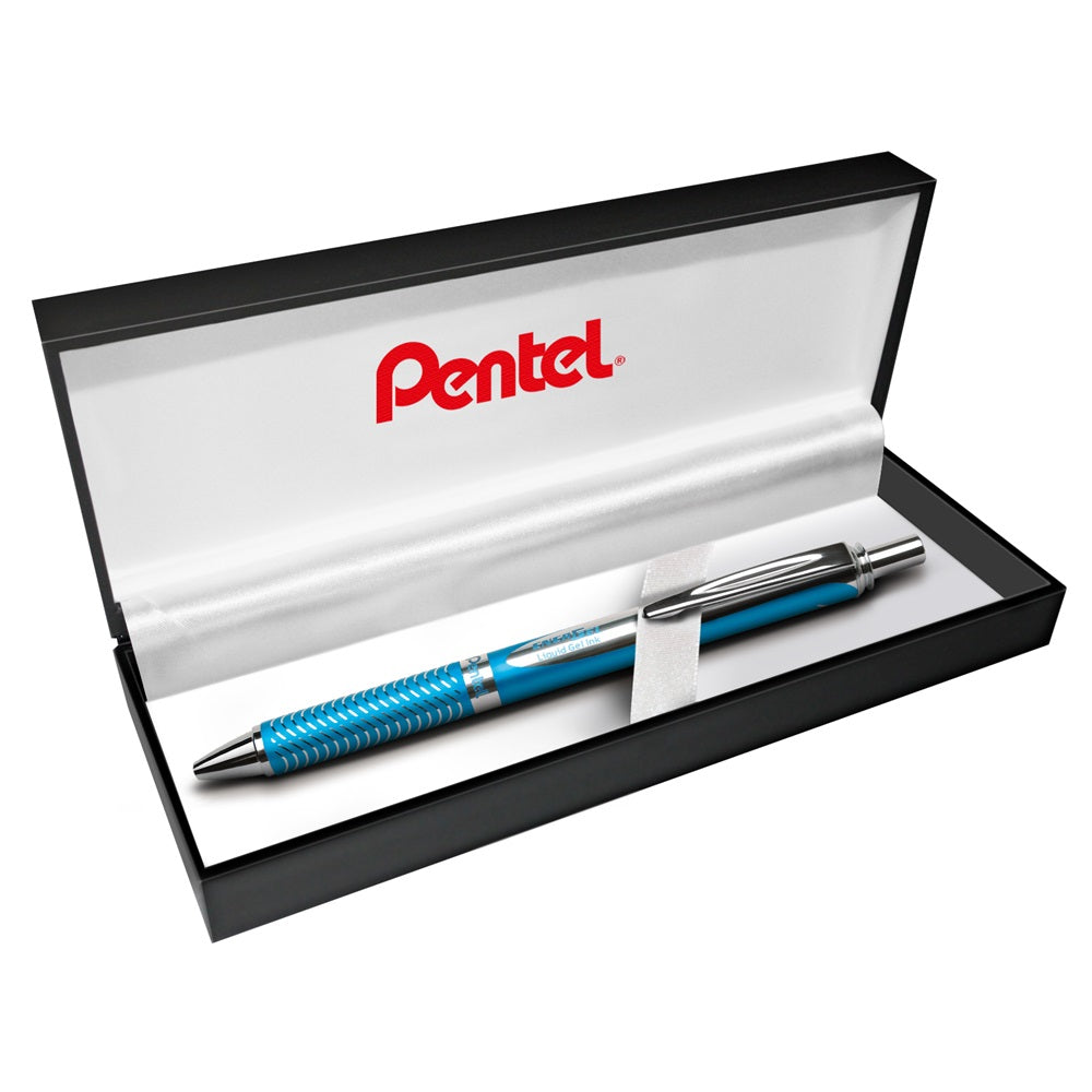 Rollertoll 0,35mm, fém skyblue test, Pentel Energel BL407S-A, írásszín kék kép