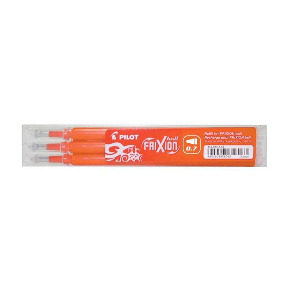Rollertoll betét, golyóméret 0,7mm, 3 db/csom Pilot Frixion Ball, írásszín narancssárga kép