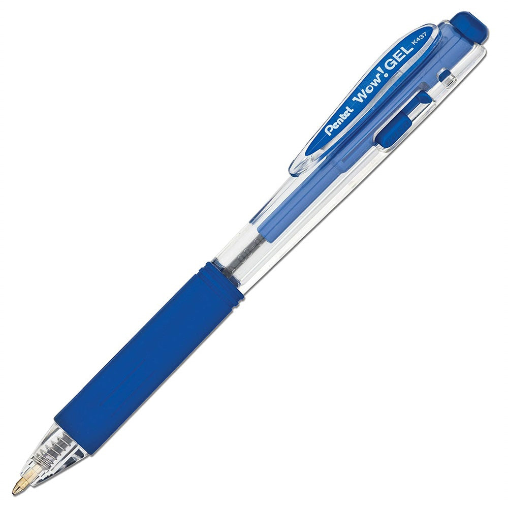 Rollertoll zselés 0.35mm, háromszög fogózóna K437-C Pentel Wow, írásszín kék kép