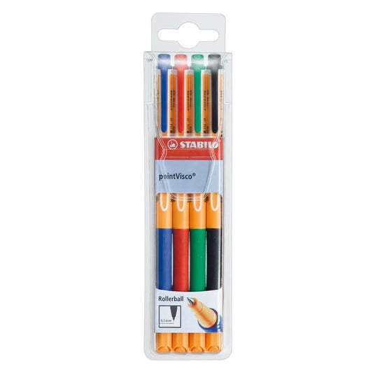 Rollertoll zselés készlet 0,5mm, STABILO PointVisco, 4 klf. szín kép