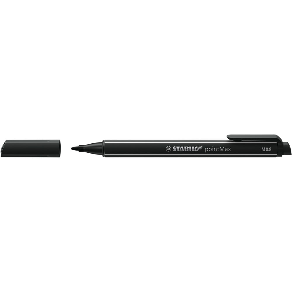 Rostirón 0,8mm, STABILO Point Max fekete kép