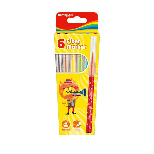 Rostirón, filctoll készlet 2 mm 6 db/bliszter Keyroad vegyes színek kép