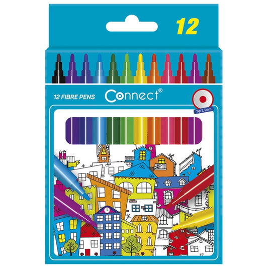 Rostirón, filctoll készlet, Connect kerek test, 12 klf. szín kép