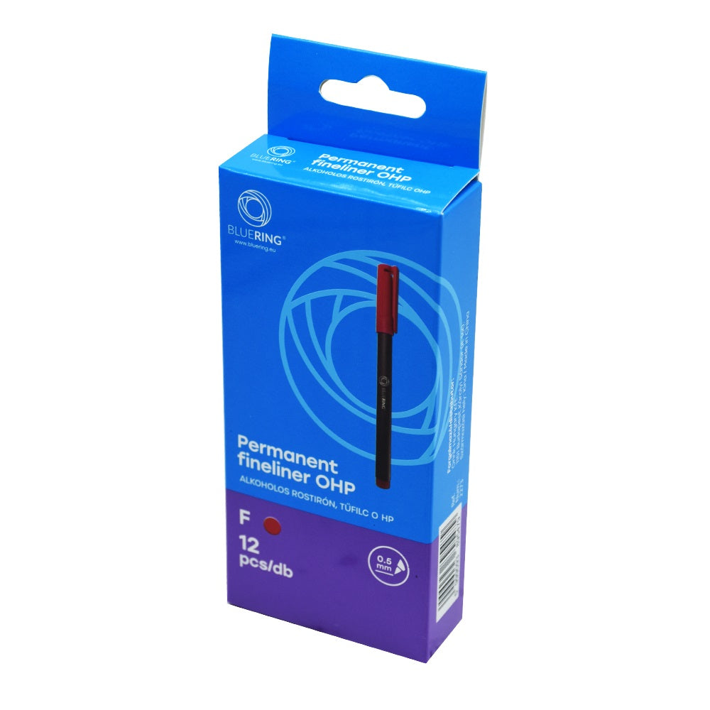 Rostirón, tűfilc alkoholos 0,5mm, OHP Bluering® F piros kép