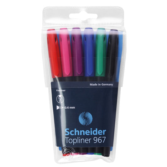 Rostirón, tűfilc készlet, 0,4mm, Schneider TopLiner 967, 6 klf. szín kép