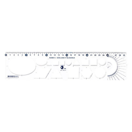 Sablon vonalzó OPTIMA átlátszó 30cm