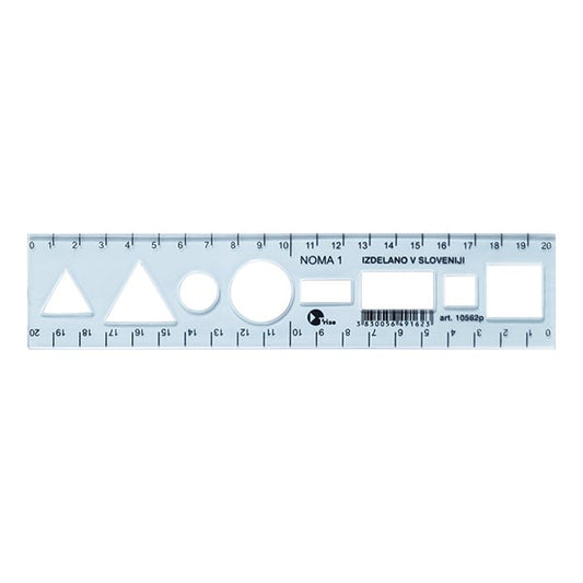 Sablon vonalzó OPTIMA kék 20cm