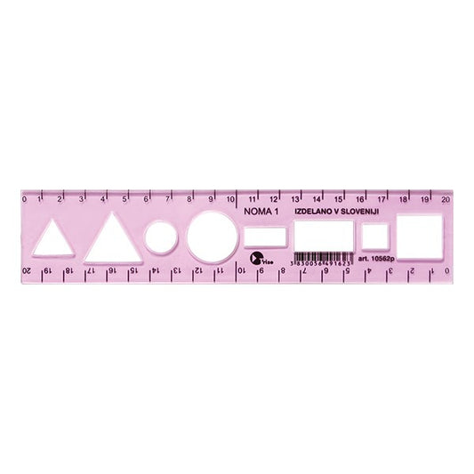 Sablon vonalzó OPTIMA pink 20cm