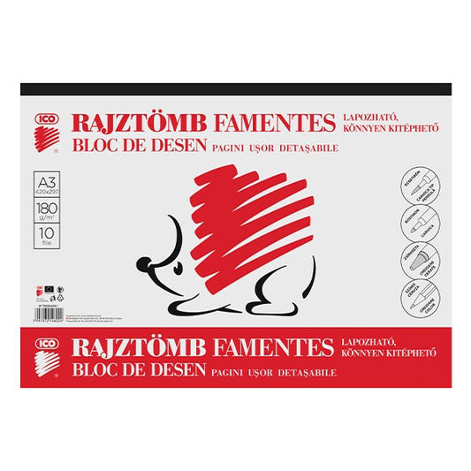 Rajztömb ICO Süni A/3 190 g 10lapos