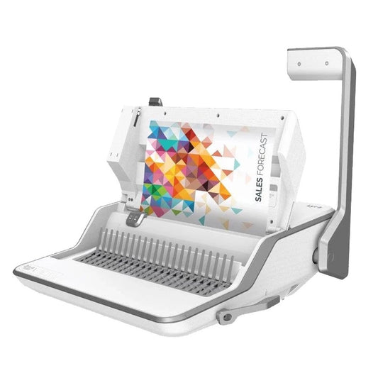 Spirálozógép, műanyag spirálkötéshez, 300lap, 3in1 manuális, Fellowes® LYRA kép