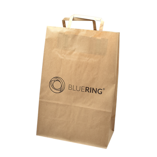 Szalagfüles papírtáska 32x15x44cm Bluering® barna kép