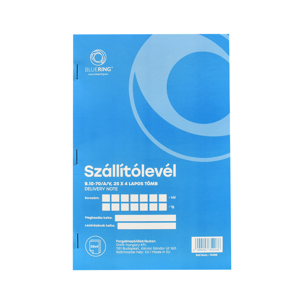 Szállítólevél A5, 25x4 lapos B.10-70/A/V Bluering® kép