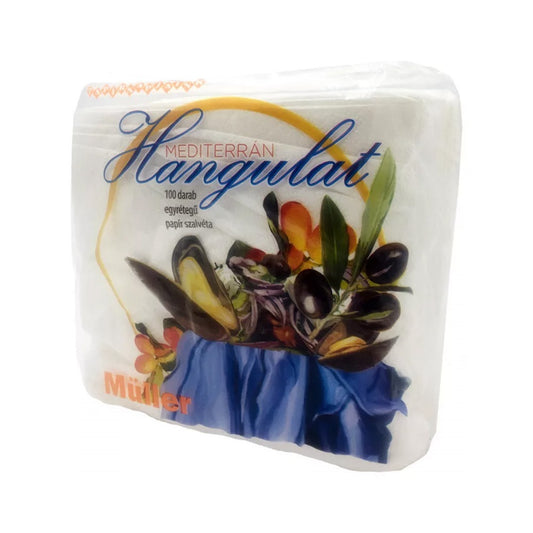Szalvéta 1 rétegű 30 x 30 cm 100 lap/csomag fehér Mediterrán hangulat kép