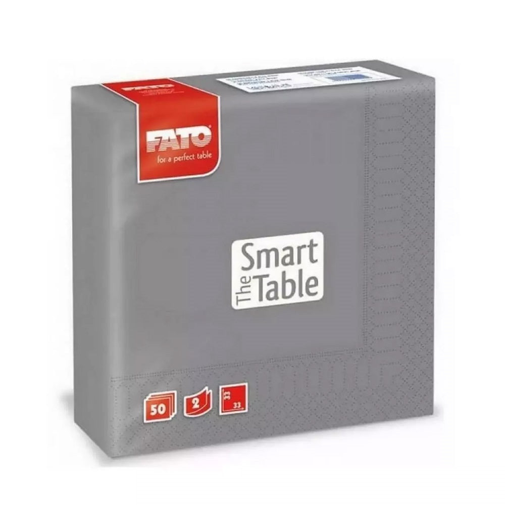 Szalvéta 2 rétegű 33 x 33 cm 50 lap/cs Fato Smart Table szürke_82623700 kép