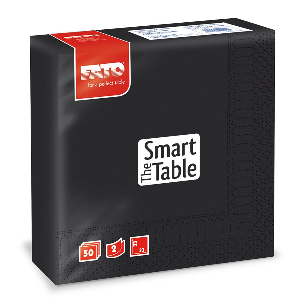 Szalvéta 2 rétegű 33 x 33 cm 50 lap/cs Fato Smart Table fekete_82622500 kép