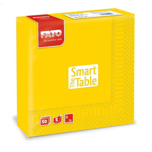 Szalvéta 2 rétegű 33 x 33 cm 50 lap/cs Fato Smart Table sárga_82623000 kép