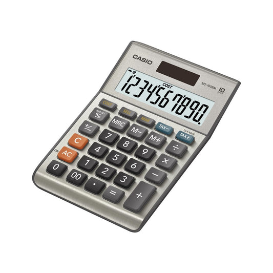 Számológép asztali 10 digit nagy, döntött kijelző Casio MS 100 FM ezüst kép