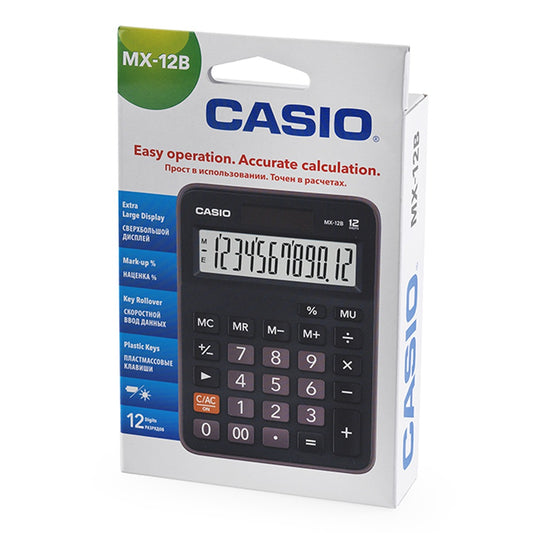 Számológép asztali 12 digit, döntött kijelző Casio MX12B fekete kép