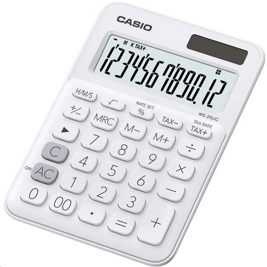 Számológép asztali 12 digit nagy kijelző Casio MS 20 UC fehér kép