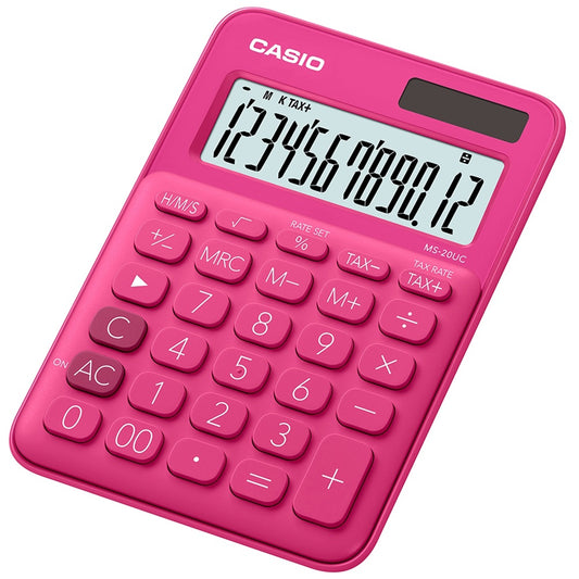 Számológép asztali 12 digit nagy kijelző Casio MS 20 UC magenta kép