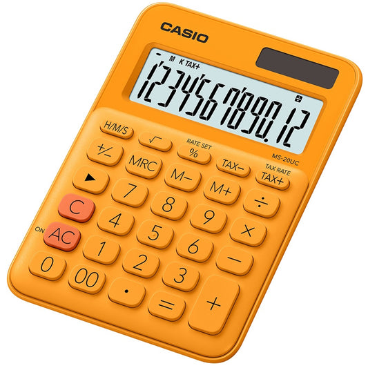 Számológép asztali 12 digit nagy kijelző Casio MS 20 UC narancssárga kép