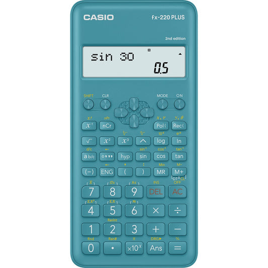 Számológép tudományos 181 funkcióss, kétsoros kijelző Casio FX 220 PLUS 2E kék kép