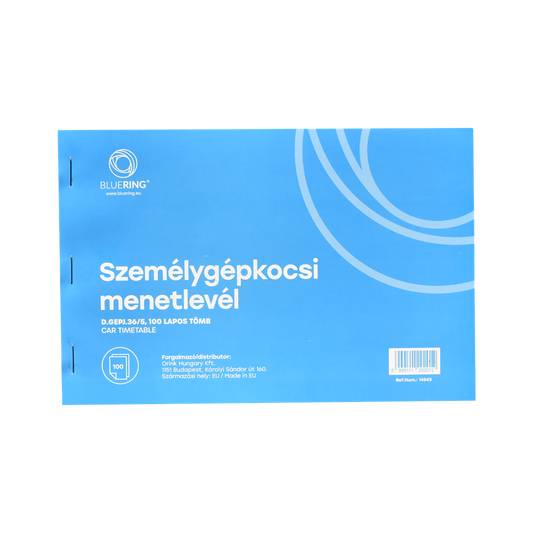 Személygépkocsi menetlevél A5, 100 lapos D.GEPJ.36/5 Bluering® kép