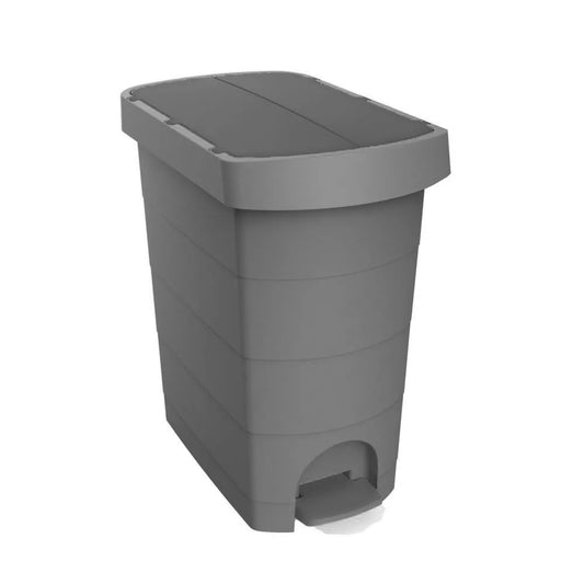 Szemetes kuka pedálos műanyag 60 literes Pelikán Slim eco antracit színű antracit tetővel kép