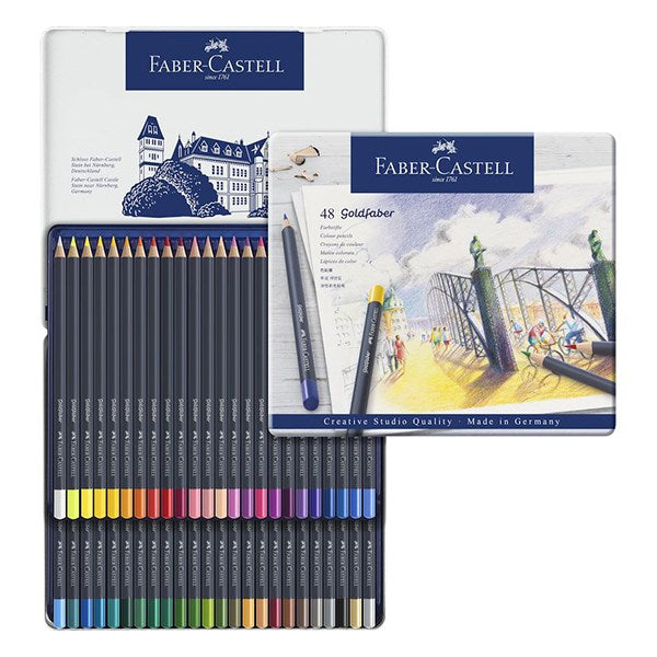 Színes ceruza FABER-CASTELL Goldfaber Art and Graphic fém dobozban 48 darabos