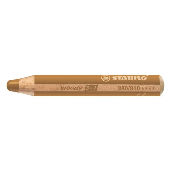 Színes ceruza STABILO Woody 3in1 hengeres vastag arany