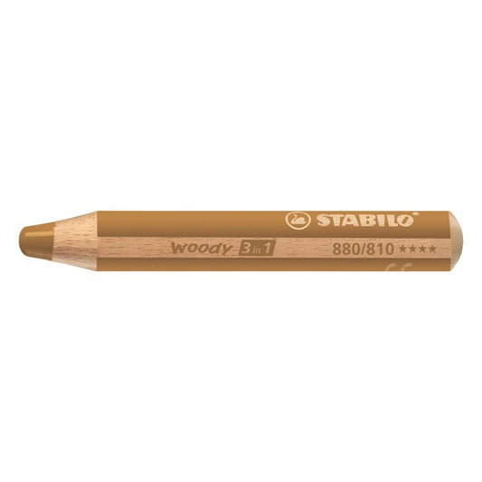 Színes ceruza STABILO Woody 3in1 hengeres vastag arany
