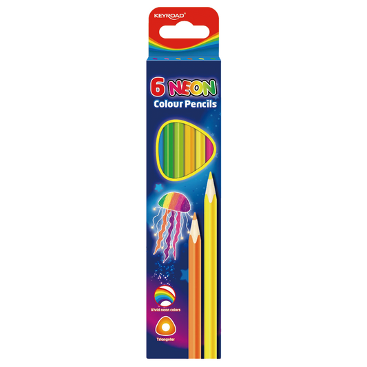 Színes ceruza készlet háromszögletű Keyroad Neon 6 klf. neon szín kép