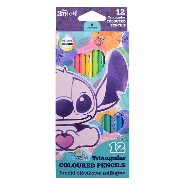 Színes ceruza COOLPACK Lilo és Stitch háromszögletű  12 darabos pasztell dobozos