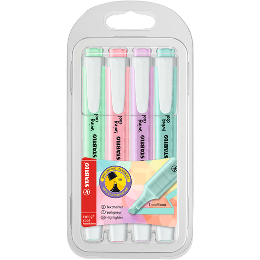Szövegkiemelő 1-4mm, vágott hegy 4 db-os Stabilo Swing cool pastel 275/4 kép