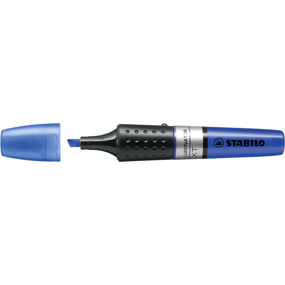 Szövegkiemelő 2-5mm, hengeres test Stabilo Luminator kék kép