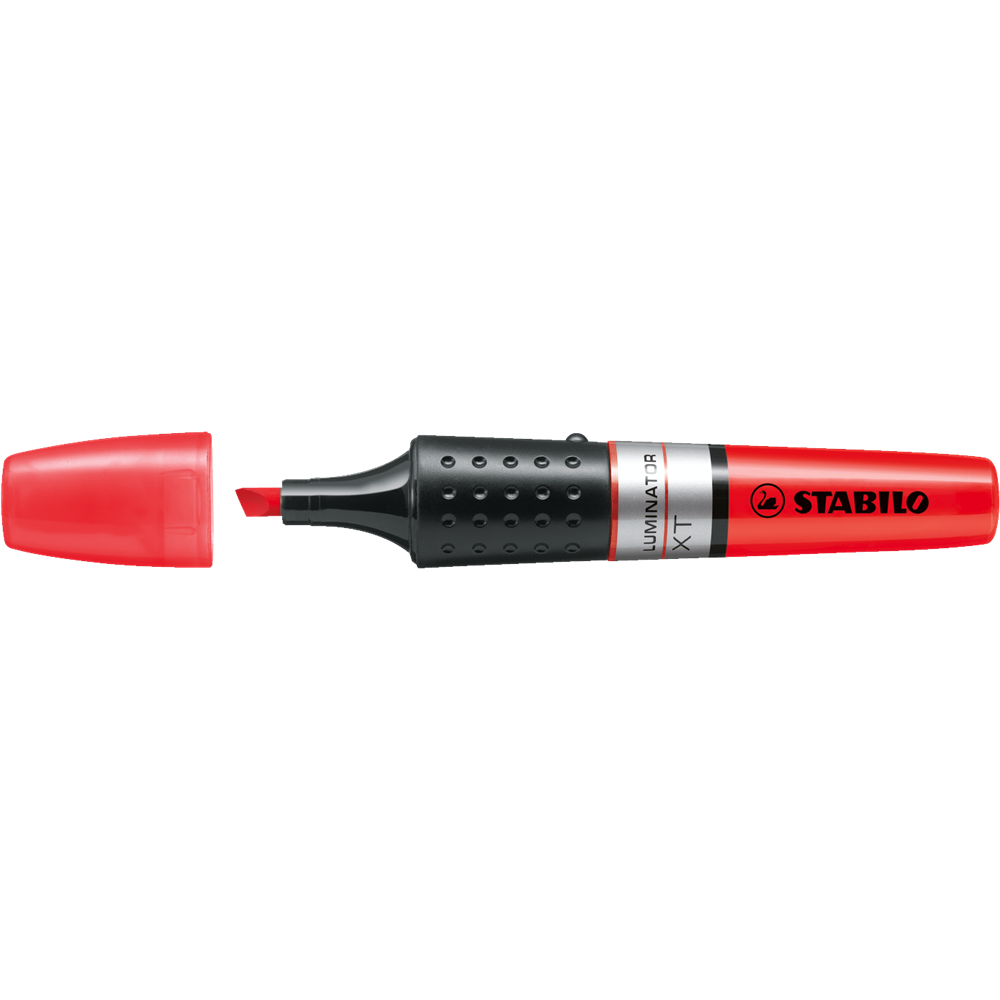 Szövegkiemelő 2-5mm, hengeres test Stabilo Luminator piros kép